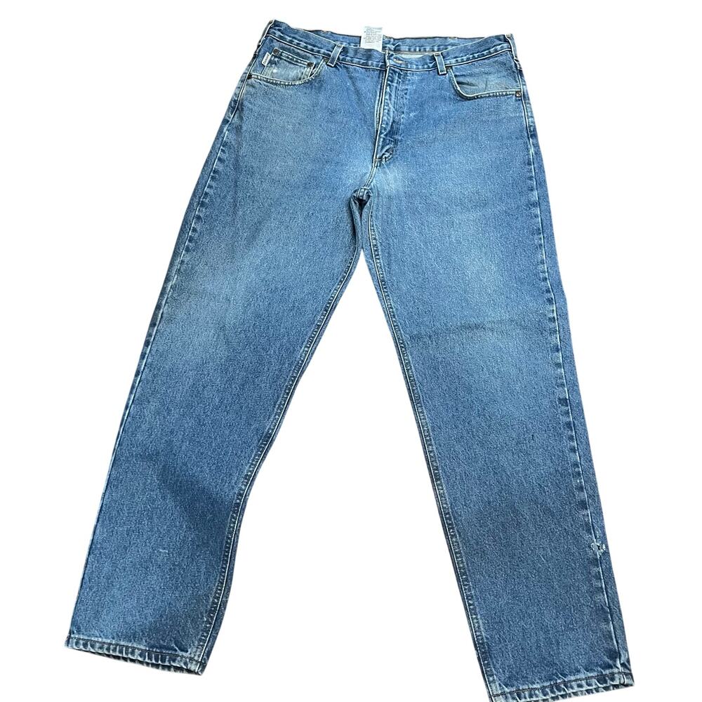 Carthart Men’s B13 Denim Work Dungaree Jeans 38x32 Distressed